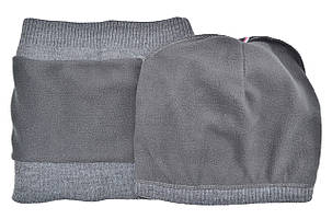 Комплект Flexfit шапка з помпоном і снуд Armani Exchange 53-57 см темно-сіра (F-0918-536), фото 3