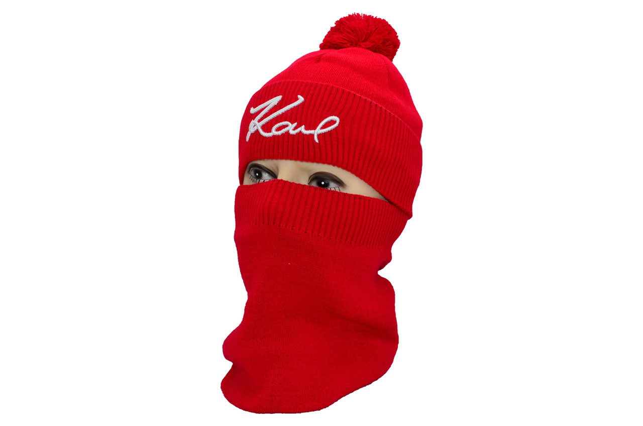 Комплект Flexfit шапка з помпоном і снуд Karl 53-57 см червона (F-0918-559)