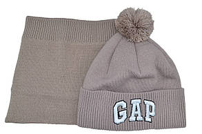 Комплект Flexfit шапка з помпоном и снуд Gap 53-57 см капучино (F-0918-565), фото 3