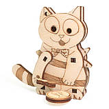 Дерев'яний 3D конструктор Кіт Ням-ням UnityWood «Cat Yummy-Yummy» 21 деталь 8*8*4 см (UW-009), фото 3