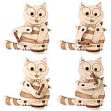 Дерев'яний 3D конструктор Кіт Ням-ням UnityWood «Cat Yummy-Yummy» 21 деталь 8*8*4 см (UW-009), фото 6