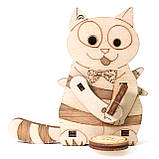 Дерев'яний 3D конструктор Кіт Ням-ням UnityWood «Cat Yummy-Yummy» 21 деталь 8*8*4 см (UW-009), фото 9