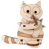 Дерев'яний 3D конструктор Кіт Ням-ням UnityWood «Cat Yummy-Yummy» 21 деталь 8*8*4 см (UW-009), фото 10