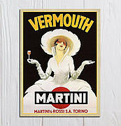 Декоративна металева табличка для інтер`єру Martini Vermouth RESTEQ 20*30см