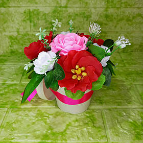 Букет квітів з мила (3 великі троянди)