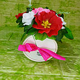 Букет квітів з мила (3 великі троянди), фото 7
