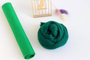 Вовна для валяння №367 - темно-зелена 22-24мкм (50г)