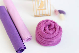 Вовна для валяння №451 бузковая 22-24мкм (50г)