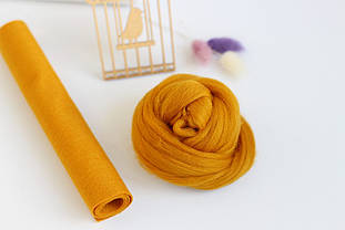 Вовна для валяння №018 гірчична 22-24мкм (50г)