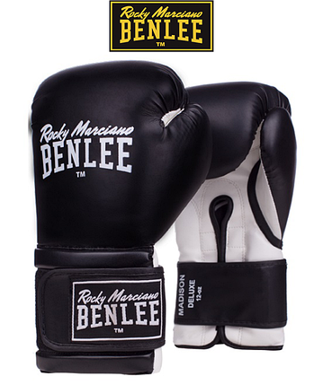 Боксерські рукавички Benlee DELUXE MADISON 14oz, PU, чорно-білі, фото 1