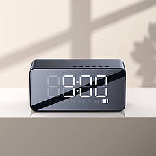 Аудіо настільний годинник Usams US-YX007 Multi-functional Alarm Clock Чорний (YX7LY01), фото 5