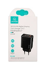 Зарядний пристрій (зарядка) для телефону Usams Type-C + USB 3.4 А Чорний (CC133TC01), фото 5