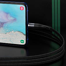 Магнітний кабель для зарядки телефона/ смартфона Baseus Zinc USB - Type-C 3 A 1 м Чорний (CATXC-MG1), фото 5