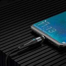 Магнітний кабель для зарядки телефона/ смартфона Baseus Zinc USB - Type-C 3 A 1 м Чорний (CATXC-MG1), фото 6