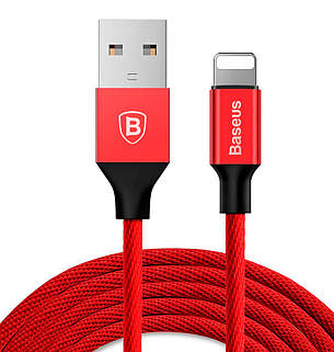 Кабель для зарядки телефона/ смартфона Baseus Yiven USB - Lightning 2 А 1.2 м Червоний (CALYW-09), фото 1