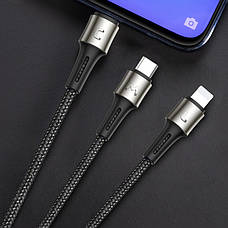 Кабель для зарядки телефона/ смартфона 3в1 Baseus USB-Micro+Lightning+Type-C 3.5А 1.2 м (CAMLT-GH01), фото 6