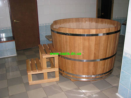 Купель кругла для лазні та сауни 130х120см., фото 2