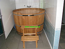 Купель кругла для лазні та сауни 130х120см., фото 5