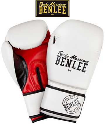 Боксерські рукавички Benlee CARLOS 10oz /PU/біло-чорно-червоні, фото 1