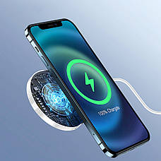 Безпровідний зарядний пристрій (зарядка) для телефону Usams для iPhone 12/13 15 Вт Білий (CD155DZ01), фото 3