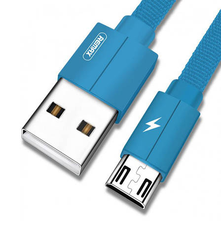 Кабель для зарядки телефона/ смартфона Remax RC-094M1M Kerolla USB - Micro USB 2.1 А 1 м Синій, фото 3