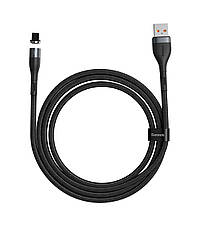 Магнітний кабель для зарядки телефона Baseus USB-Lightning 2.4 А 1 м Чорний/ Сірий (CALXC-KG1), фото 3