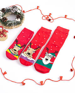 Новорічні шкарпетки махрові для всієї родини "FAMILY LOOK"
