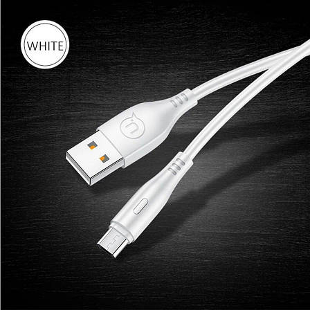 Кабель для зарядки телефона/ смартфона Usams US-SJ268 U18 USB - Micro USB 2 А 1 м Білий (SJ268USB02), фото 3