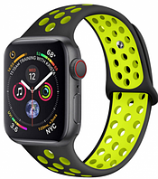 Силиконовый ремешок Band Nike Sport Series for Apple Watch 42/44/45/49mm, Black Yellow (HC)