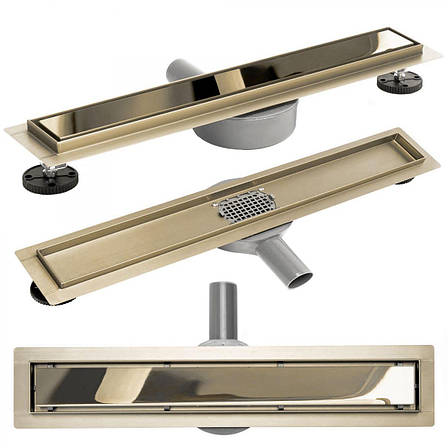 Трап для душу REA PURE NEO MIRROR GOLD PRO 50 см, фото 2