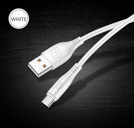 Кабель для зарядки телефона/ смартфона Usams US-SJ267 U18 USB - Type-C 2 А 1 м Білий (SJ267USB02), фото 3