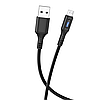 Кабель 1.2м MicroUSB HOCO U79 Чорний, фото 3
