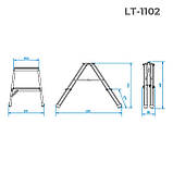 Стрем'янка алюмінієва двостороння 2 ступені, висота 440мм INTERTOOL LT-1102, фото 7