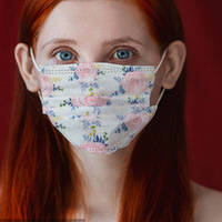 Защитная медицинская маска для лица с узором. три слоя (1шт)