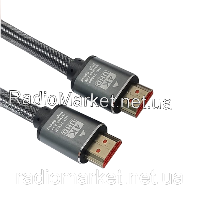 Шнур HDMI 4K(шт. - шт.) version 2.0, gold, 2метра, в блістері