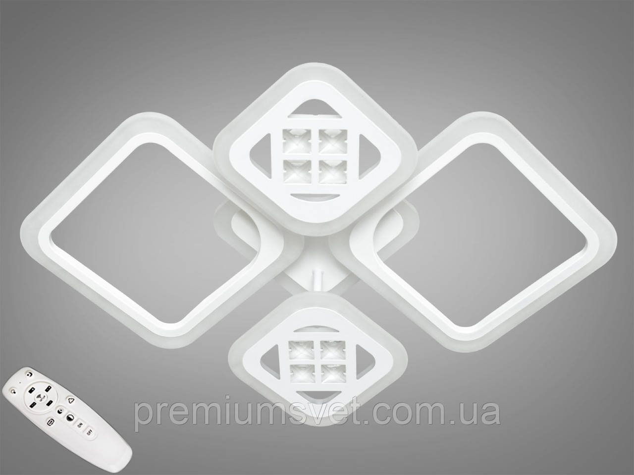 Стельова світлодіодна люстра на натяжній стелі A2101/2+2 WH LED 3color dimmer, фото 1