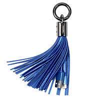 USB кабель для зарядки айфона Remax Tassels Ring USB - Lightning 3 A 20 см Синій