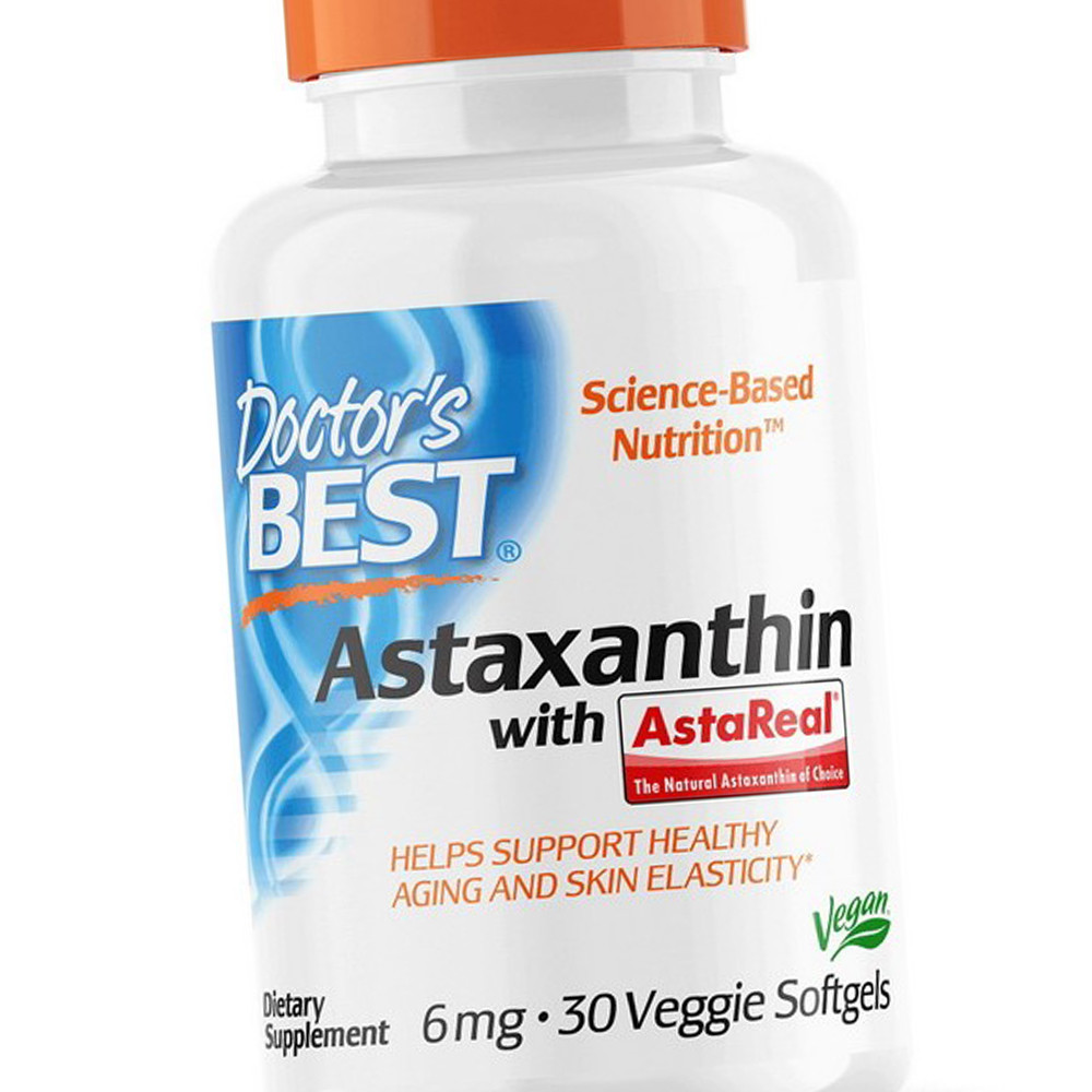 Астаксантин 6мг Astaxanthin with Asta Real 6 mg 30 капсул вег