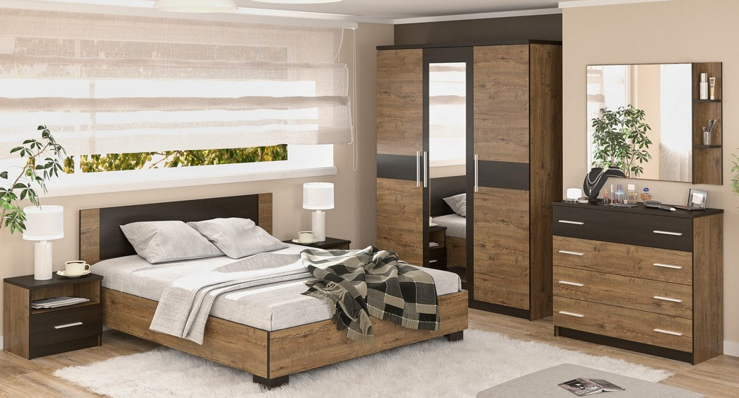 Спальня Вероніка дуб апріл/венге (Мебель-Сервіс), фото 1