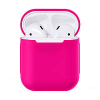 Чехол силиконовый для наушников Apple AirPods Silicone Case Фуксия Pink