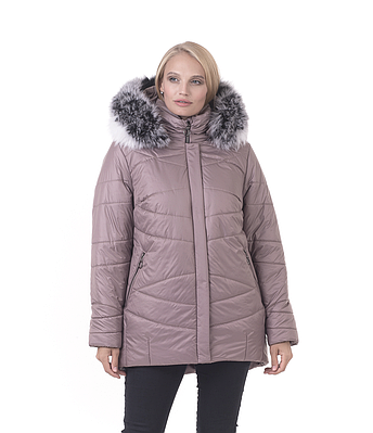 Зимові жіночі куртки великих розмірів 48-62 бежевий чбк