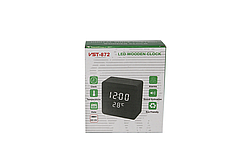 Годинник 10,5х10,5 см.білий, зелене світіння, квадратні