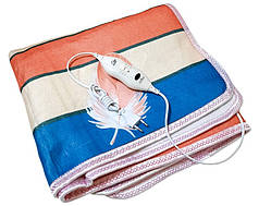 Електричне простирадло Electric blanket 5714 150х160 см, разнокольорово-смугасте з пір'їнкою (SH018278)