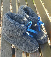 Чуні з овчини сірого кольору опт (42-46) 44/45