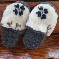 Капці з овчини оленя коричневі на сірому (42-45р) 44/45