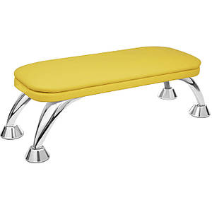 Підставка підлокітник для манікюру MV на хромованих ніжках із жовтою подушкою