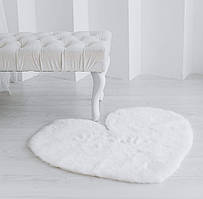 Килимок білий, серце, d = 1m