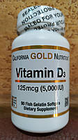 Vitamin D3 California 125 mcg СРОК 10.23 Витамин Д3 5000 США 90 капс Здоровые кости, зубы, крепкий иммунитет