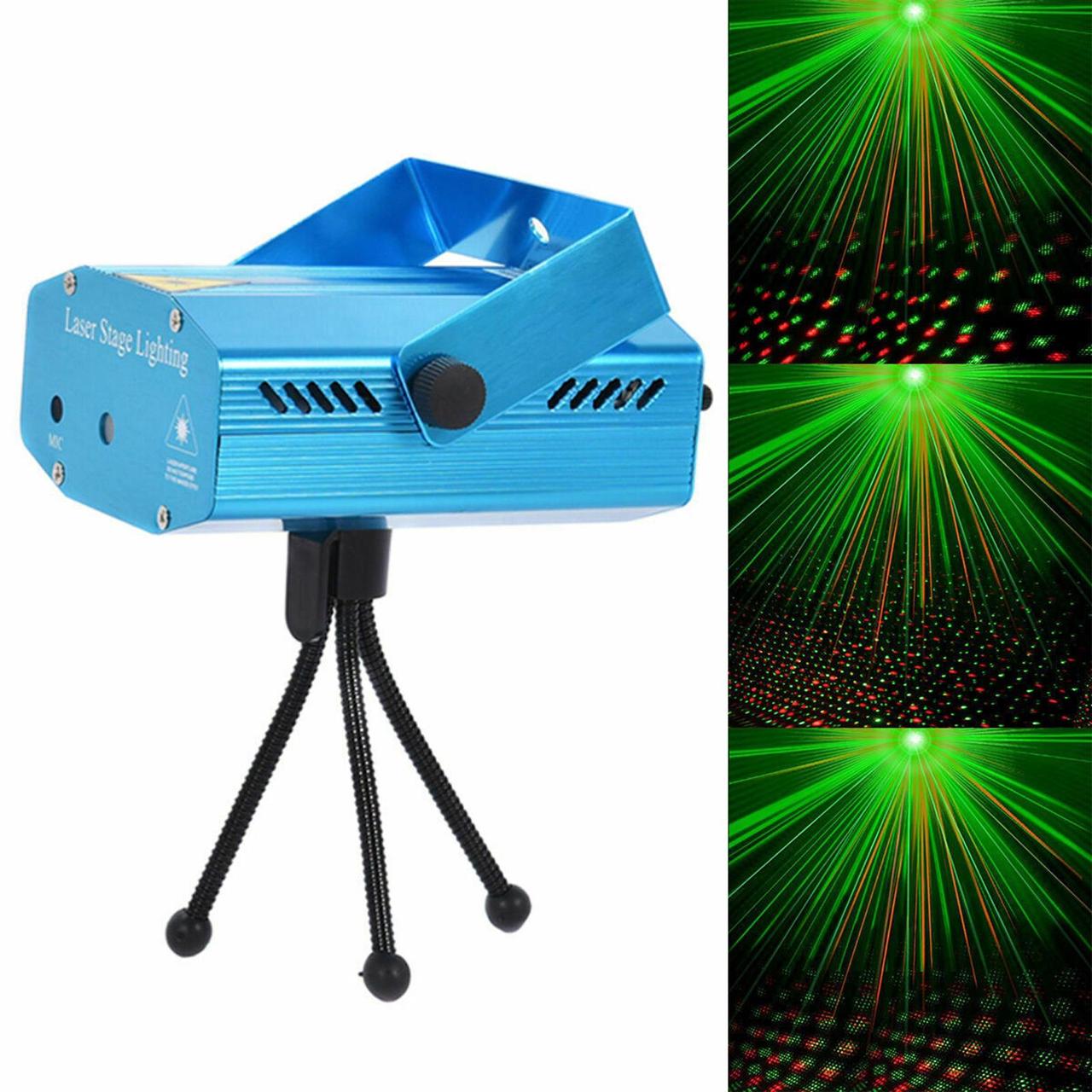 Лазерний проектор Диско LASER HJ09 2in1 | Mini Laser Stage Lighting з триногом