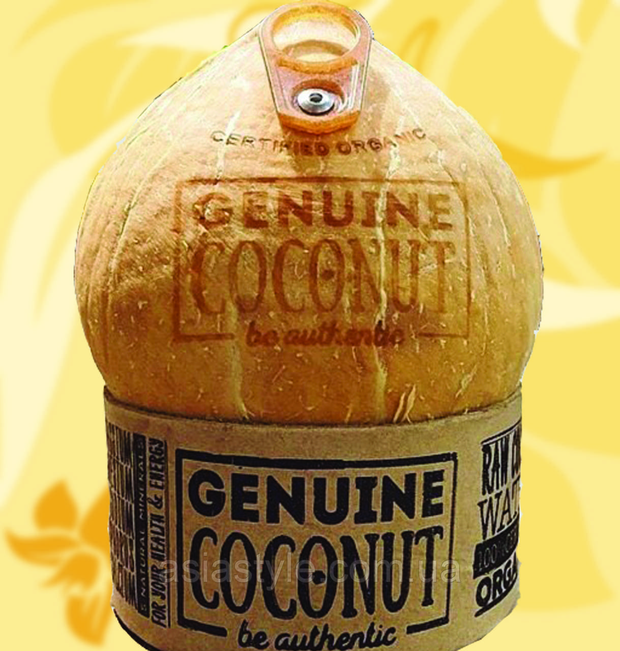 Натуральний кокосовий горіх, кокосова вода, Genuine Coconut, 280 мл, Lsi